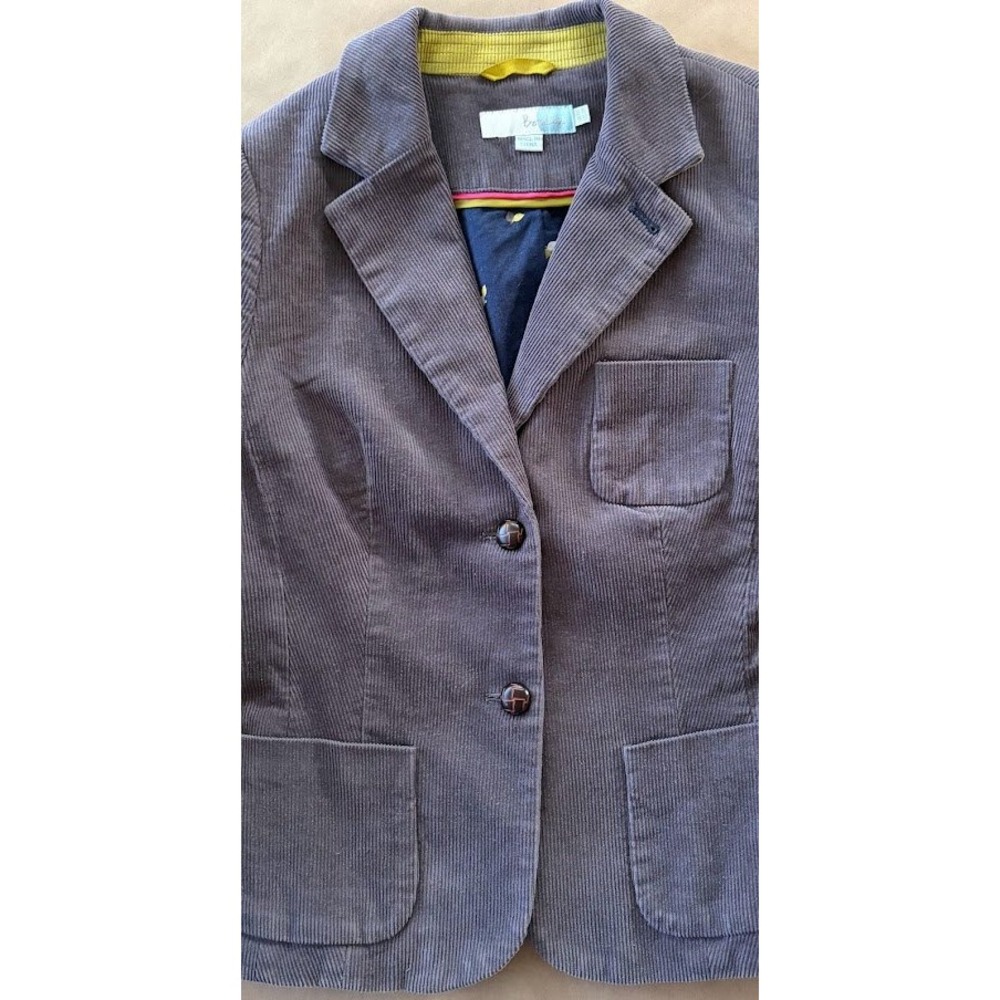 Boden Womens Corduroy Cord Purple Blazer Lined Buttons US 2/UK 6 Academia Preppy - Picture 5 of 13